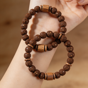 Coffee agarwood string beads