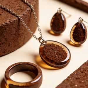 Baltic beeswax coffee jewelry set
