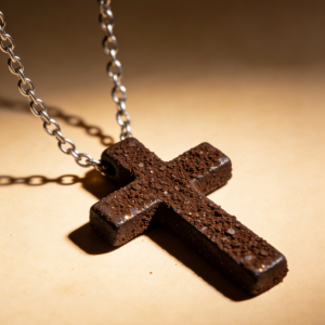 Coffee cross necklace pendant